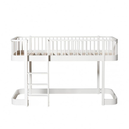  OLIVER FURNITURE Оригінальне низьке ліжко-горище Wood Original, 90x200 см, білий/дубовий колір