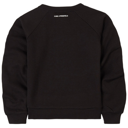 KARL LAGERFELD Kids Bluza dziewczęca z kołnierzykiem czarna