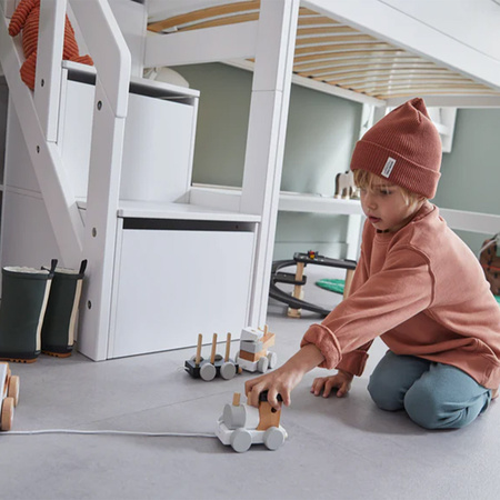 LIFETIME Kidsrooms Łóżko High Sleeper 152 ze schodkami 90x200 cm, białe
