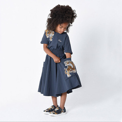 KENZO Kids Girls Charcoal Tiger Dress