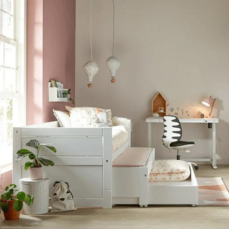 LIFETIME Kidsrooms Cabin Bed incl. Guest Bed and Bed Drawer, white
