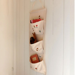 OLIVER FURNITURE Organizer na ścianę z trzema kieszeniami, Songbirds