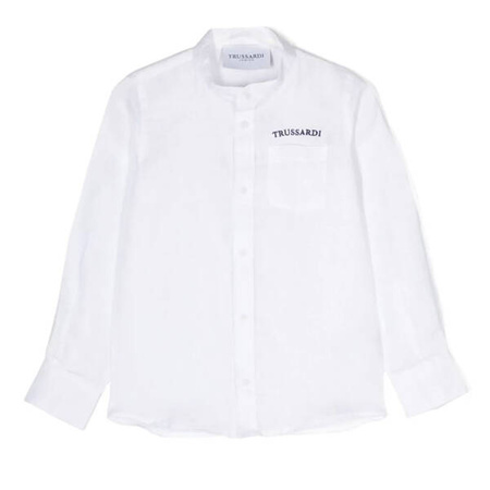 TRUSSARDI Boys long sleeve elegant shirt in white