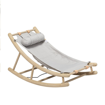 OLIVER FURNITURE WOOD TODDLER ROCKER, OAK/GREY