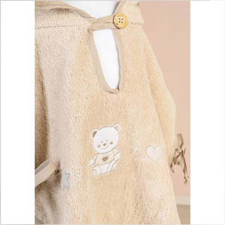 PICCI Nene Baby embroidered hooded poncho 0-2 years brown