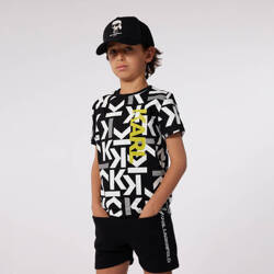 KARL LAGERFELD Boys short sleeve white and black t-shirt with logo print