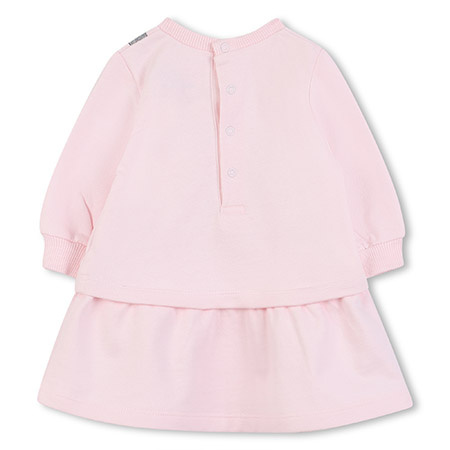THA MARC JACOBS Baby Dress with Long Sleeves and a Handbag Print, Pink