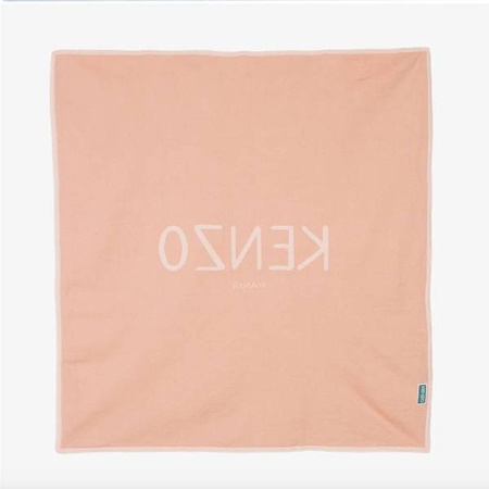 KENZO Kids Organic cotton baby blanket with logo palec pink