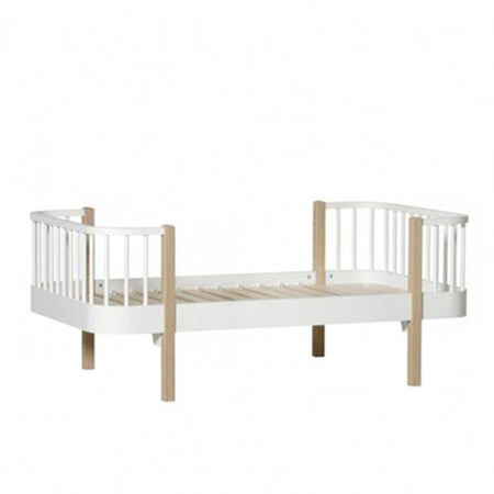  OLIVER FURNITURE Wood Original Łóżko junior białe/dąb 160 x 90 cm 
