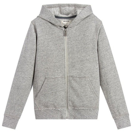 ZADIG & VOLTAIRE Grey Hooded Zip-Up Top
