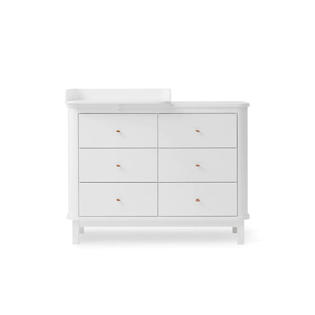 OLIVER FURNITURE Komoda dziecięca Wood z 6 szufladami i małym przewijakiem biała