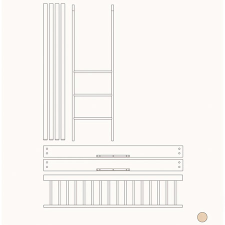  OLIVER FURNITURE Conversion kit Wood Łóżeczko dziecięce MINI+ COT BED do łóżka MINI+ LOW BUNK BED, oak