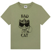 KARL LAGERFELD KIDS Boys green short sleeve BAD CAT t-shirt 