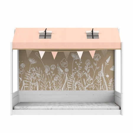 LIFETIME Kidsrooms Łóżko dziecięce Montessori 90x200 cm z konstrukcją dachową