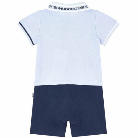 BOSS Kids Pajacyk niemowlęcy dla chłopca błękitno-granatowy