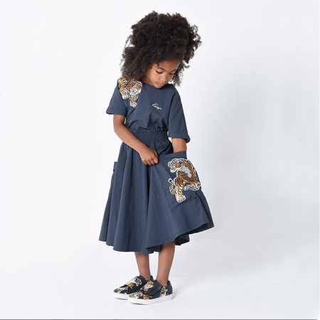 KENZO Kids Girls Charcoal Tiger Dress