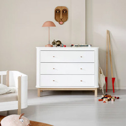 OLIVER FURNITURE WOOD Komoda dziecięca z trzema szufladami, white/oak