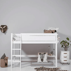 LIFETIME Kidsrooms Kid's Mid Sleeper Bed with stairs 120x200 cm, white