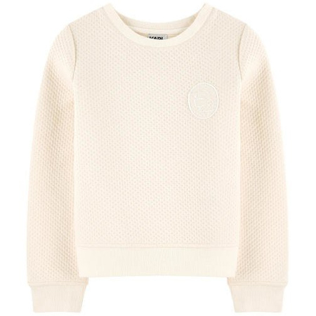 KARL LAGERFELD Kids Bluza dziewczęca z dwóch materiałów ecru