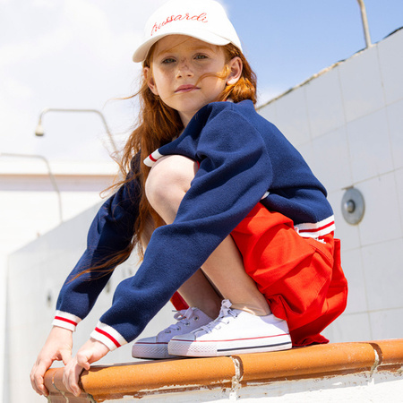TRUSSARDI Girls short sleeve white and navy t-shirt 