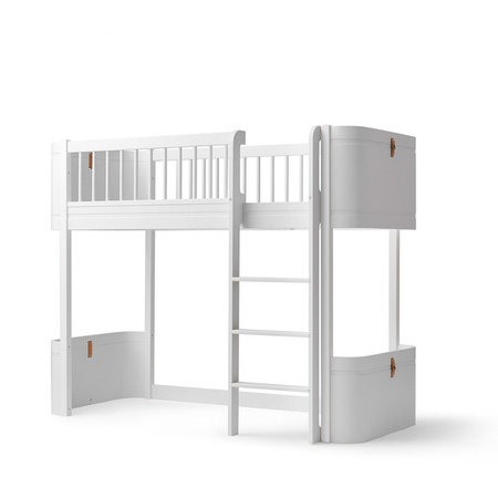  OLIVER FURNITURE Дерев'яне міні-ліжко + Низьке двоярусне ліжко-горище 68x162 см, біле