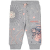 KENZO Kids Spodnie dziecięce dresowe szare z nadrukiem z bawełny organicznej