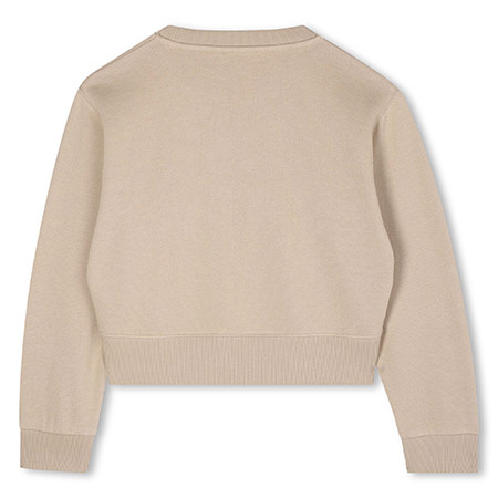 HUGO Girls' Sweatshirt with Embroidered Logo, Sand