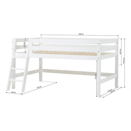 Hoppekids ECO Luxury low bunk bed with slopped ladder ladder 120x200 cm