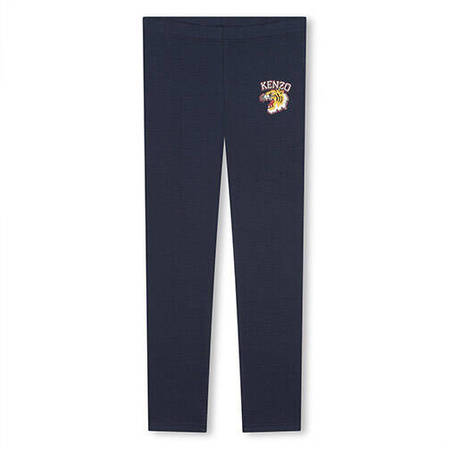 KENZO Kids Girls navy printed leggings
