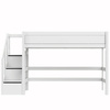 LIFETIME Kidsrooms Łóżko High Sleeper 152 ze schodkami 90x200 cm, białe