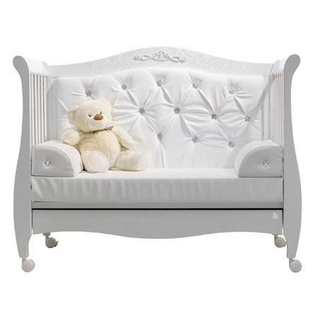 ItalBaby white baby cot with sofa option