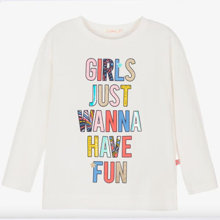 Billieblush T-shirt dziewczęcy biały z nadrukiem