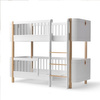  OLIVER FURNITURE Міні-ліжко з дерева, низьке, білий/дубовий колір, 70x160 см
