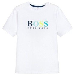 BOSS Kids T-shirt chłopięcy biały