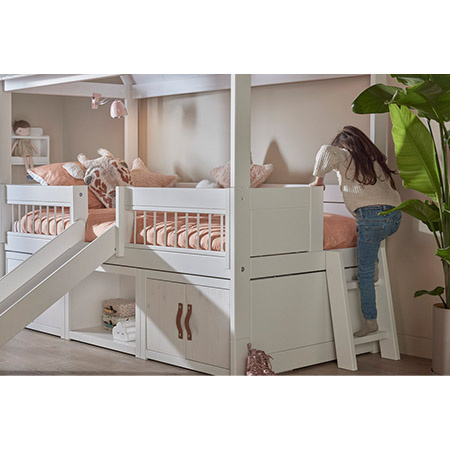 LIFETIME Kidsrooms Kid's Cabin bed Beach House with cabinets and slide90x200 cm, white