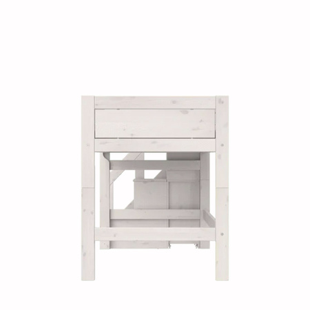 LIFETIME Kidsrooms Łóżko 90x200 cm niskie ze schodami 128 cm, whitewash