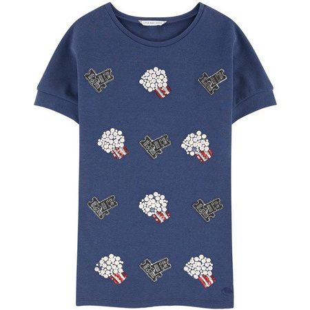 THE MARC JACOBS Sukienka dla dziewczynki granatowa z aplikacjami