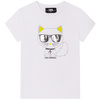 KARL LAGERFELD KIDS Girls White Choupette T-Shirt