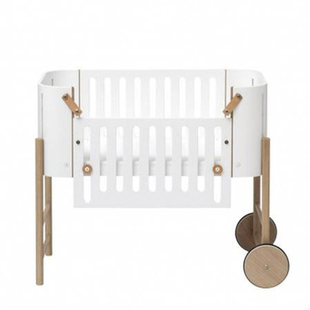 OLIVER FURNITURE Wielofunkcjonalne łóżeczko dziecięce z możliwością przekształcenia w ławeczkę 42x88cm white/oak