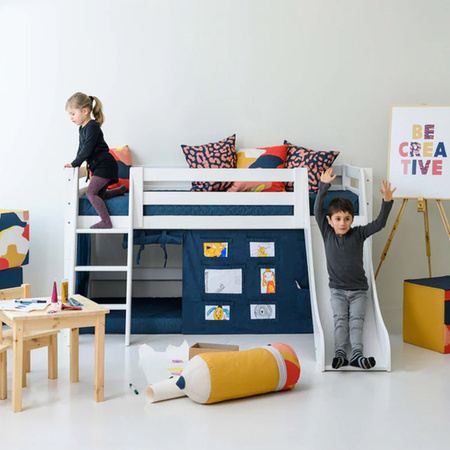 Hoppekids ECO Luxury Low bunk bed with slide and vertical ladder 90x200