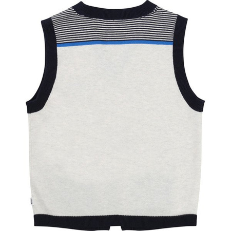 BOSS Kids Kamizelka chłopięca beżowo-niebieska