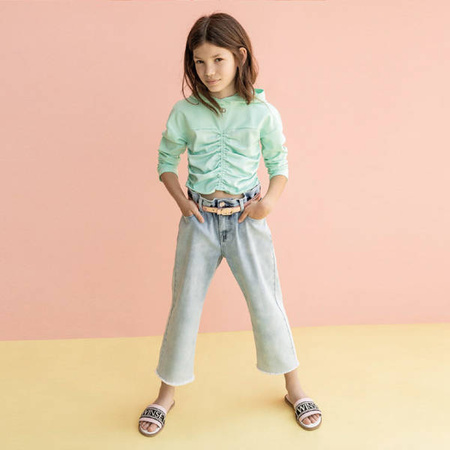TWINSET Girls sandals pastel pink with black logo application