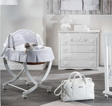 NANNY Carry Cot Moses Basket with Cover White