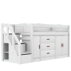 LIFETIME Kidsrooms Łóżko dziecięce niskie 128 cm z szafkami Breeze 