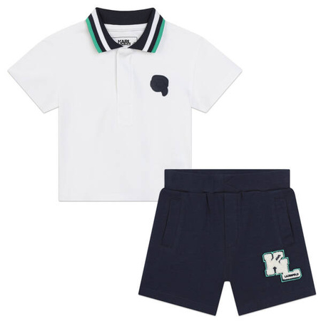 KARL LAGERFELD Baby boys 2 piece polo and shorts set