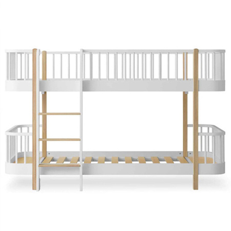  OLIVER FURNITURE Wood Original Низьке двоярусне ліжко 90x200 см, білий/дубовий