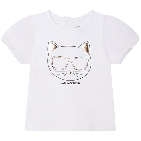 KARL LAGERFELD Kids Baby Girls White Cotton Dress