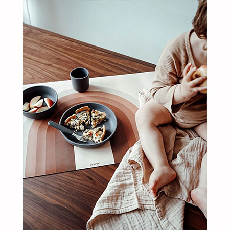 EEVEVE Deskmat Retro-lines - Brown, 70x44 cm