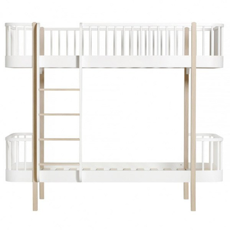  OLIVER FURNITURE Двоярусне ліжко Wood Original Bunk Loft 90x200 см, білий/дубовий колір