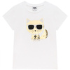 KARL LAGERFELD KIDS Girls White Choupette T-Shirt